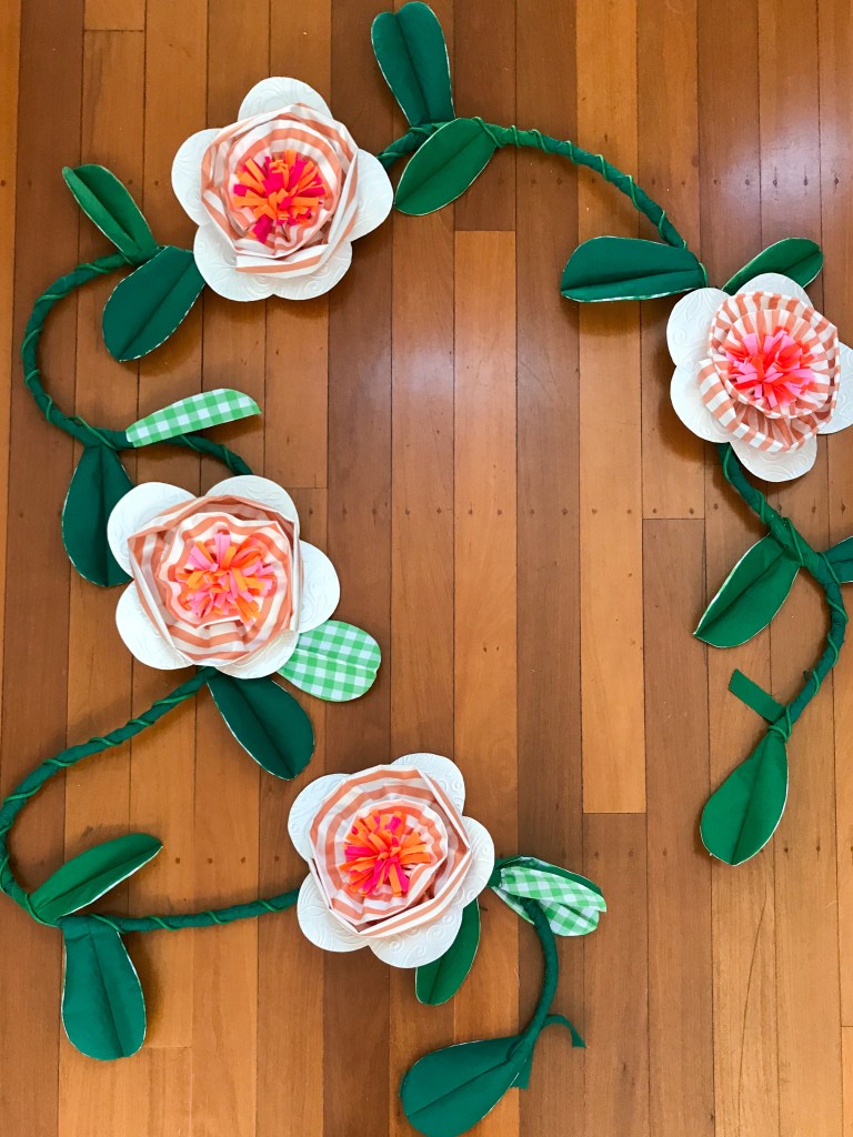 Floral vines strewn on the floor.