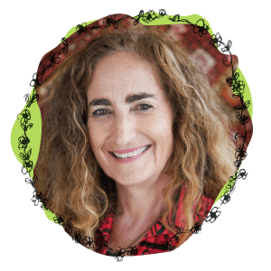 The maestro of Scented Storytelling, Tammy Burnstock. A portrait of Tammy inscribed in flowers.